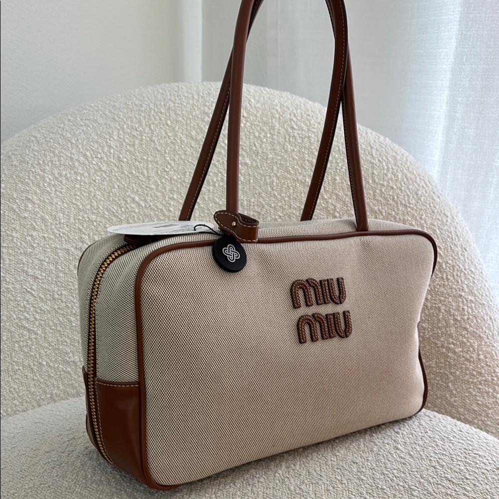 Miu Miu Beige and Brown Handbag